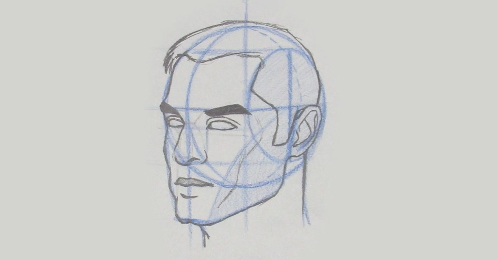 how to draw a face from the three quarter view using the loomis method