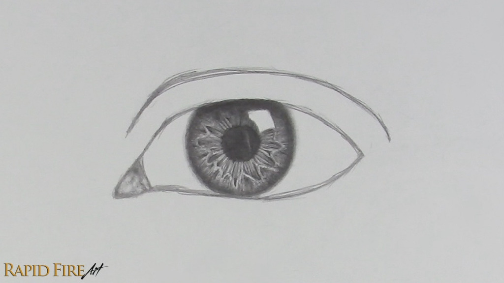 Step 10 part 1 Shade the inner corner of the eye