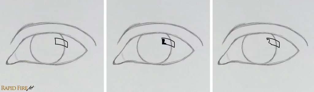 Examples of obstruction in the highlight of an eye