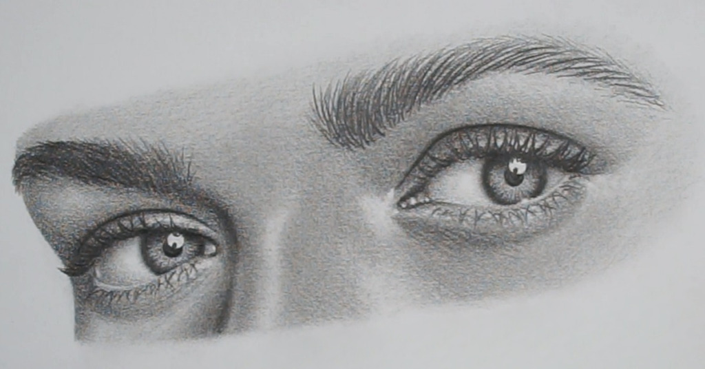 how to draw a pair of eyes from the 3 quarter view step by step