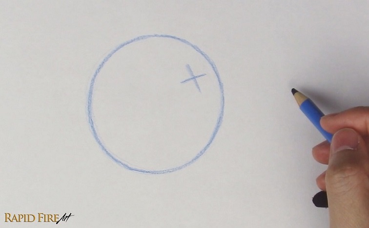 draw circle and cross for loomis head construction