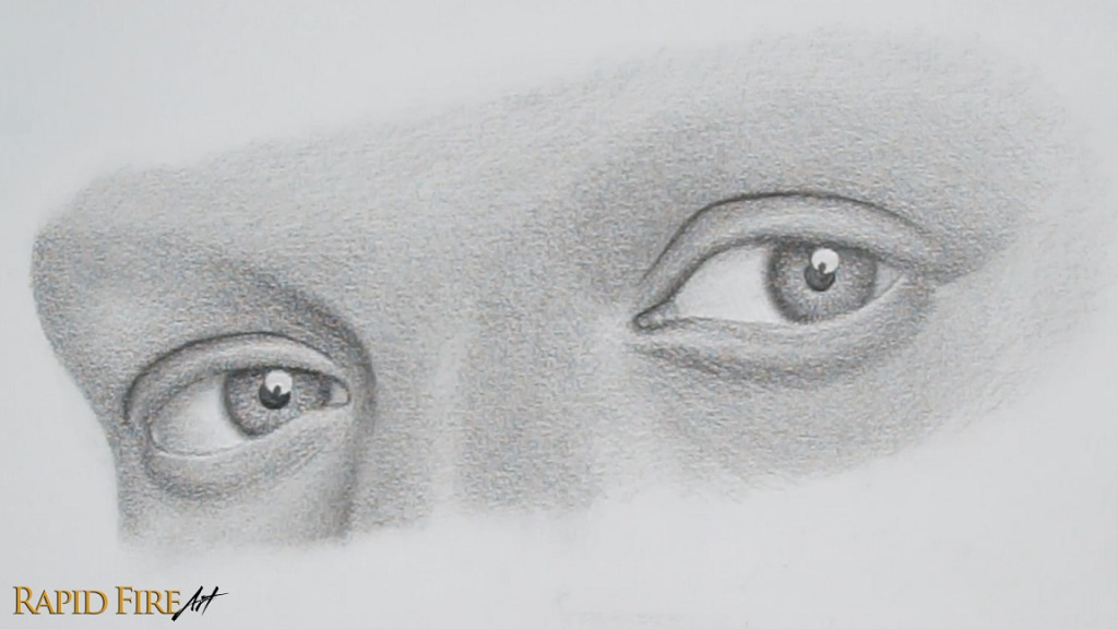 how to shade skin surrounding eyes 3 quarter view