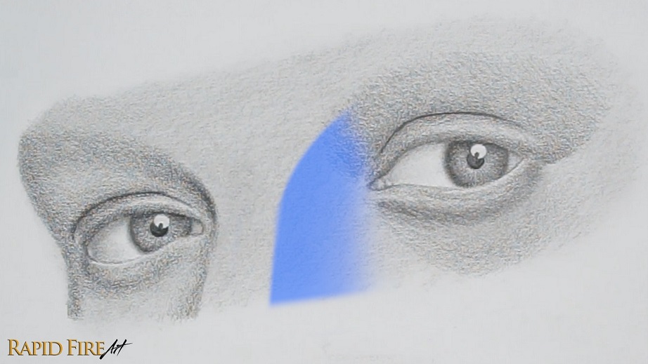 how to shade nose bridge 3 quarter view