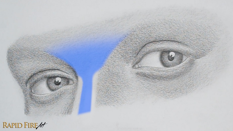 how to shade nose bridge 3 quarter view part 2