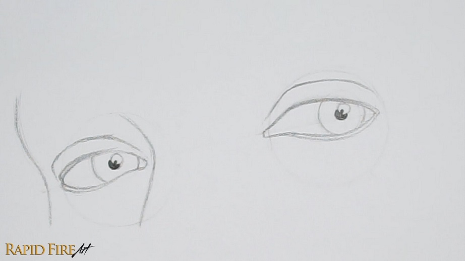 draw realistic eyes iris pupil circle placement
