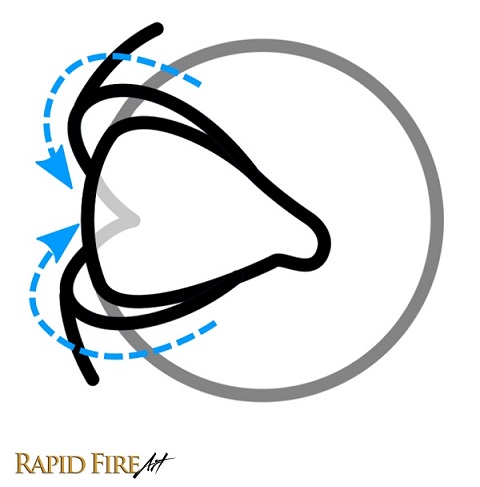 how to draw eyes 3/4 view eyelid wrapping around sphere